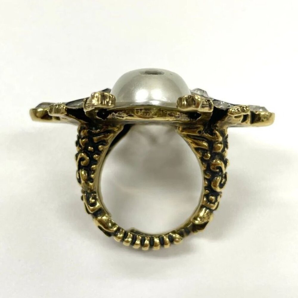 Gucci Bee Ring S GP Rhinestone Faux Pearl - Picture 10 of 14